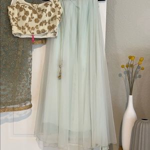 White and Blue Lehenga